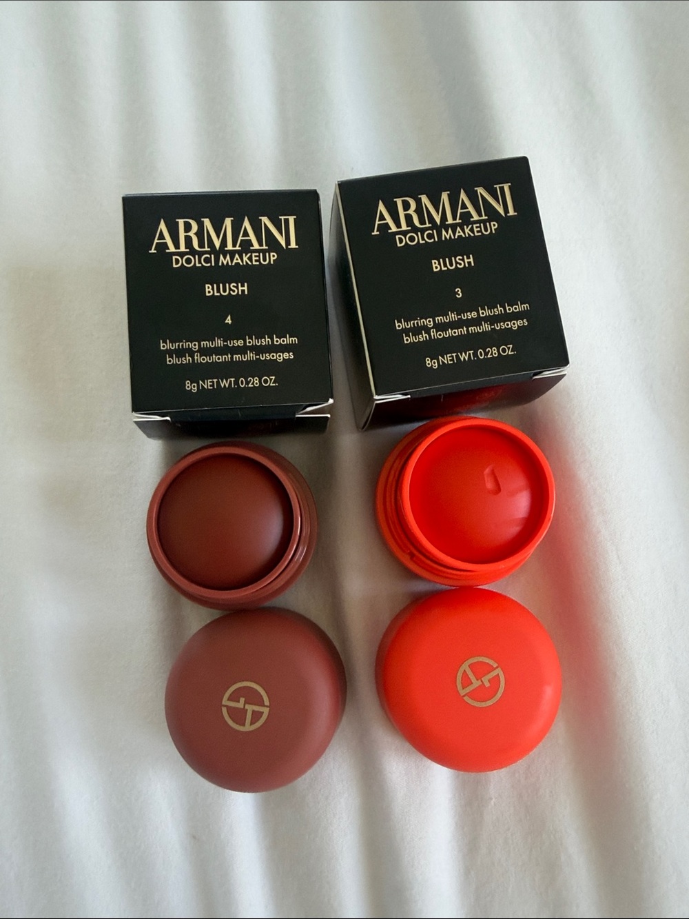 Giorgio Armani Dolci Makeup Blush Balm — Deep Brown & Vibrant Red-Orange